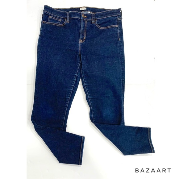J Crew womens 10 inches Mid Rise Skinny  Dark Bleu Jeans sz: 31 - Picture 1 of 10